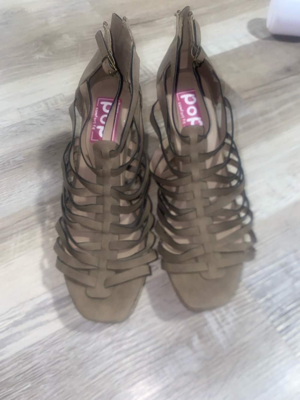 pop Strappy Tan Women's Heels